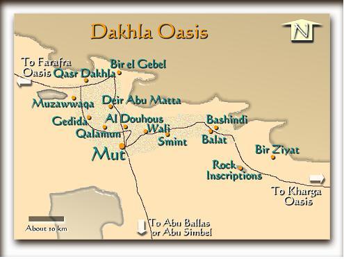 map of ancient egypt cities. Oasis Cities