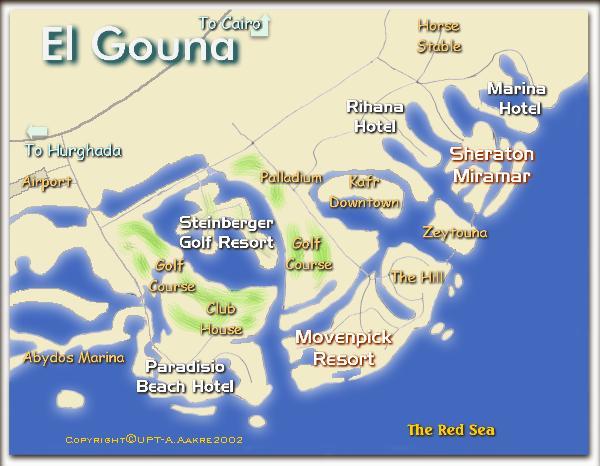 El Gouna map of Egypt